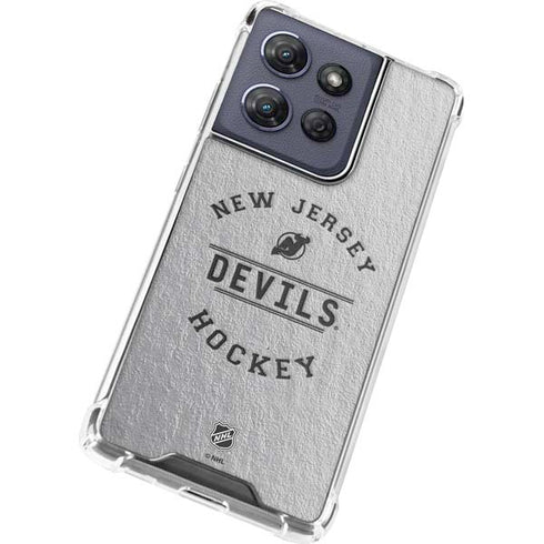 NHL New Jersey Devils Black Text Moto G Play 5G (2025) Clear Case